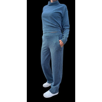 Pantalon à carreaux bleus...